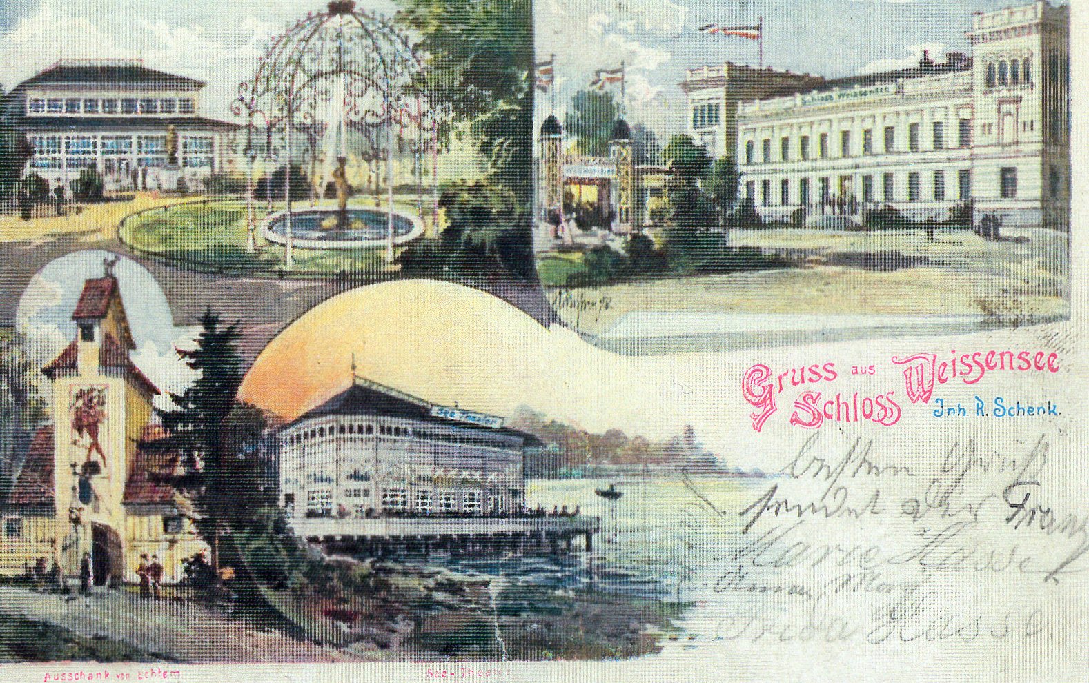 Weissensee-Ehemaliges Schloss und Sterneckerbauten-Postkarte um 1900-Foto: Weißenseer eimatfreunde e.V.